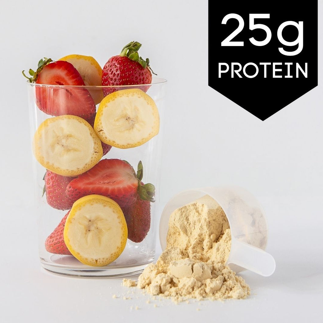 strawberry banana protein smoothie recipe  | Shake Please