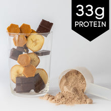 Load image into Gallery viewer, chocolate peanut butter banana protein smoothie | Shake Please
